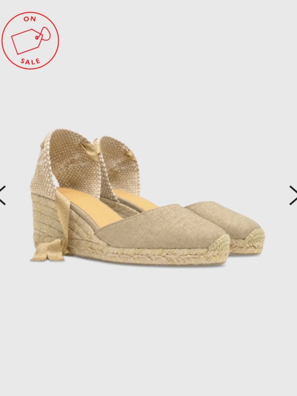 Castañer Low Carina Espadrille in Gold Canvas